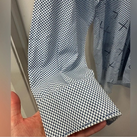 Bugatchi Men’s Large Classic fit long sleeve shirt (fits XL) Blue X Pattern - Picture 6 of 11